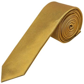 Mustard Yellow Silk Twill Skinny Mens Tie