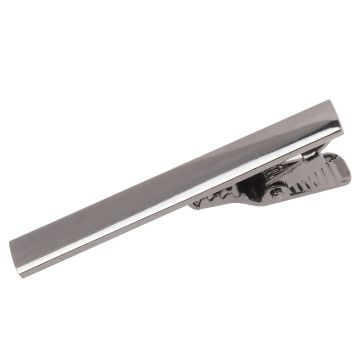 Plain Gunmetal Grey Metal Bar Tie Clip
