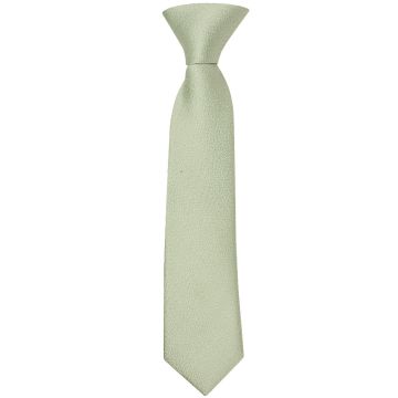 Pre Tied Light Sage Green Silk Boys Tie Age 4-7
