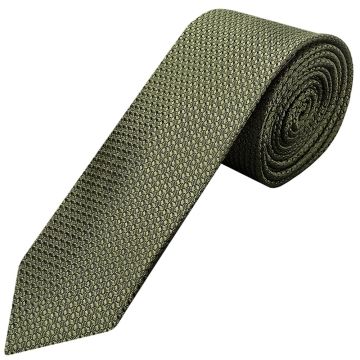 Olive Green Boys Textured Skinny Tie