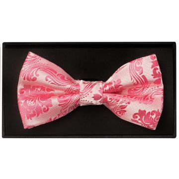Light Coral Paisley Handmade Mens Bow Tie