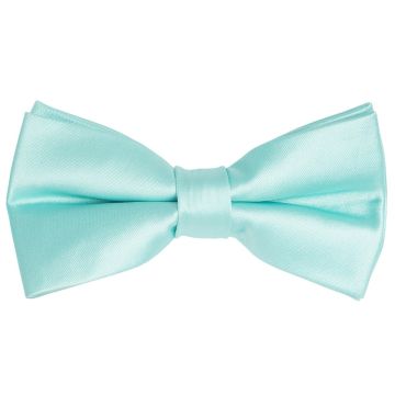 Pre Tied Plain Aqua Boys Bow Tie Age 8-11