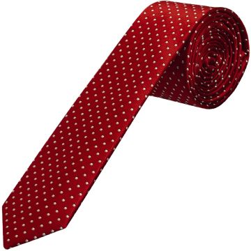 Red and White Polka Dot Skinny Boys Tie
