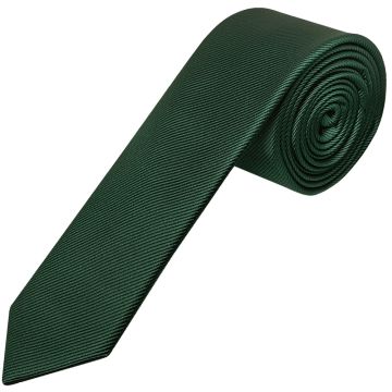 Bottle Green Silk Twill Skinny Mens Tie