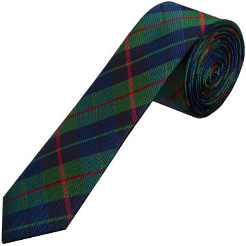 Green and Blue Tartan Silk Skinny Men's Tie