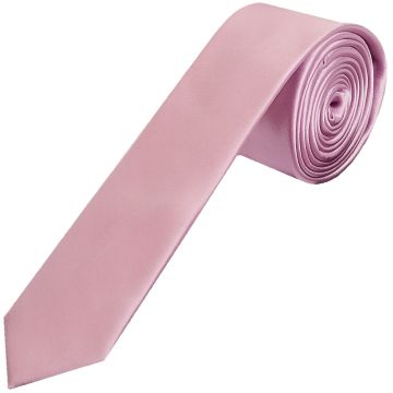 Plain Light Dusty Pink Satin Skinny Boys Tie