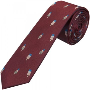 Burgundy Ice Lolly Silk Skinny Men's Tie