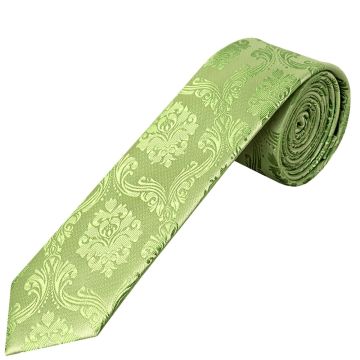Light Green Paisley Skinny Men's Tie