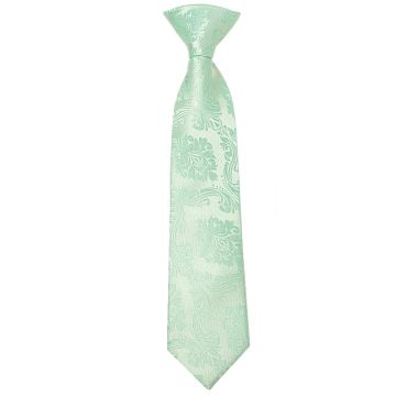 Pre Tied Mint Paisley Boys Tie Age 4-7