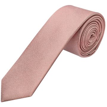 Plain Rose Gold Silk Skinny Men's Tie