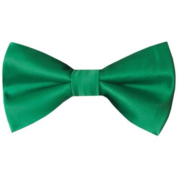 Pre Tied Emerald Green Satin Boys Bow Tie Age 8-11