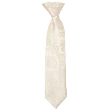 Pre Tied Ivory Paisley Boys Tie Age 4-7