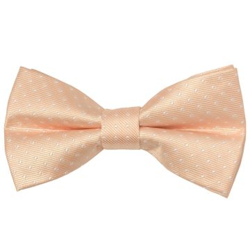 Pre Tied Peach and White Polka Dot Boys Bow Tie Age 8-11