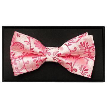 Light Coral Floral Handmade Mens Bow Tie