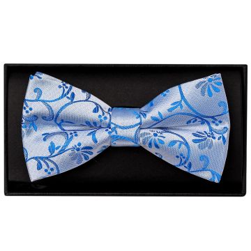 Royal Blue Floral Handmade Mens Bow Tie