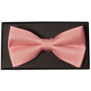 Plain Pink Satin Silk Mens Bow Tie