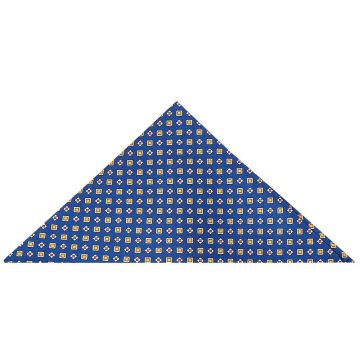 Blue with Yellow Geo Silk Pocket Square