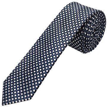 Navy Diamond Neat Skinny Boys Tie