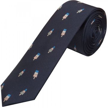 Navy Ice Lolly Silk Skinny Men's Tie