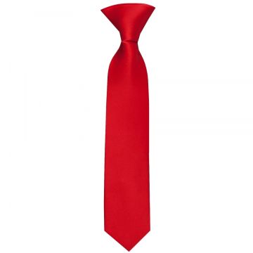 Pre Tied Scarlet Red Satin Boys Tie Age 4-7