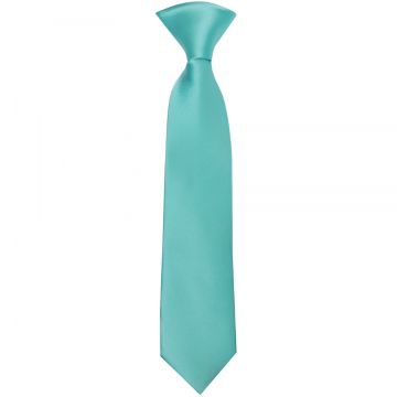 Pre Tied Tiffany Blue Satin Boys Tie Age 4-7
