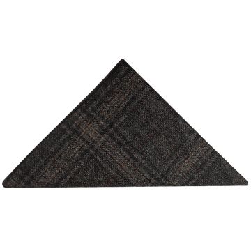 Dark Grey Check Tweed Pocket Square
