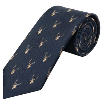 Navy Deer Head Classic Men's Tie
