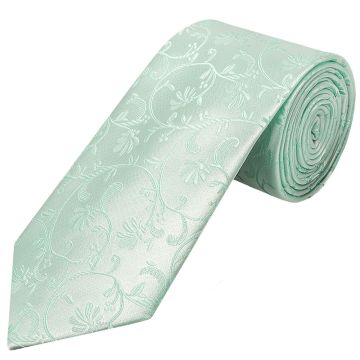Mint Green Floral Classic Men's Tie