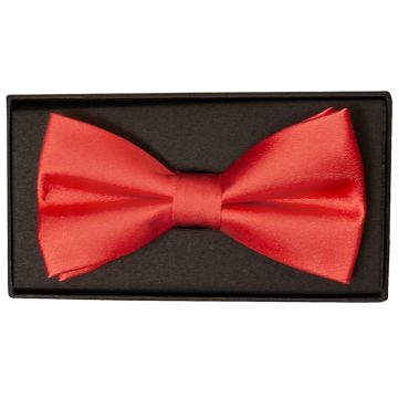 Plain Coral Pink Satin Silk Mens Bow Tie