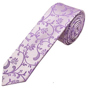 Cadbury Purple Floral Skinny Men's Tie