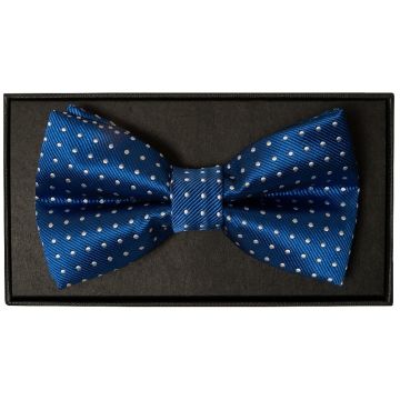 Handmade Blue And White Polka Dot Mens Bow Tie