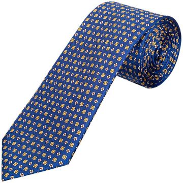 Blue with Yellow Geo Classic Men's Tie
