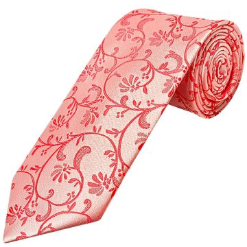Coral Pink Floral Classic Men's Tie