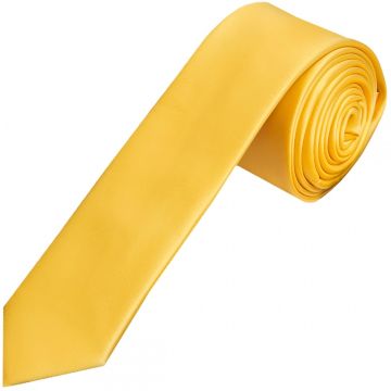 Plain Yellow Gold Satin Skinny Boys Tie