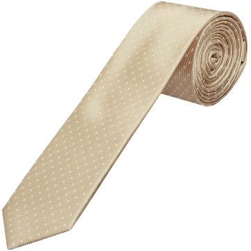 Champagne and White Polka Dot Skinny Boys's Tie