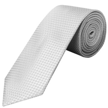 Silver Textured Classic Tie