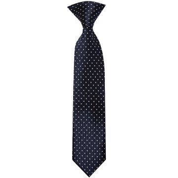 Pre Tied Navy Polka Dot Boys Tie Age 4-7