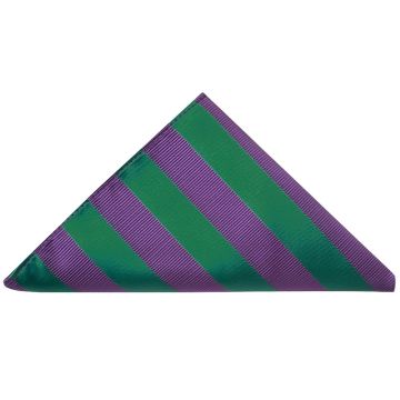 Green and Purple Striped Pocket Square