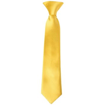 Pre Tied Yellow Gold Satin Boys Tie Age 4-7