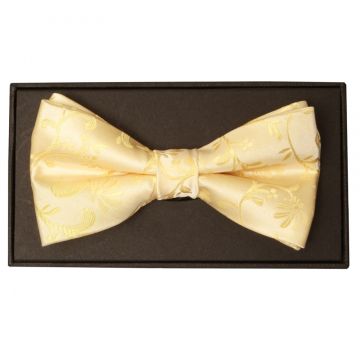 END OF SEASON STOCK Light Gold Floral Hand Made Mens Bow Tie