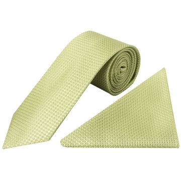 Sage Green Textured Classic Tie and Pocket Square Set