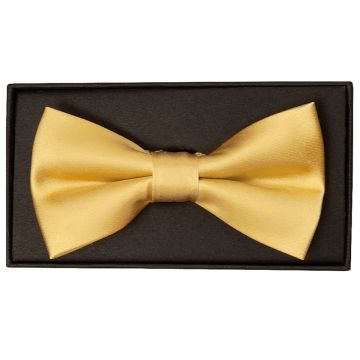 Plain Caramel Satin Silk Mens Bow Tie