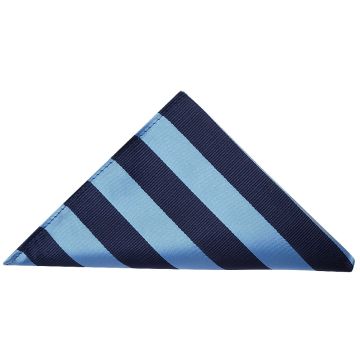Navy and Light Blue Striped Pocket Square