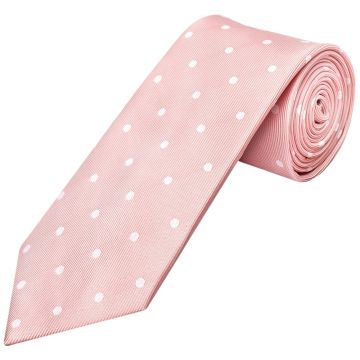 Pink Large White Spot Classic Men's Tie
