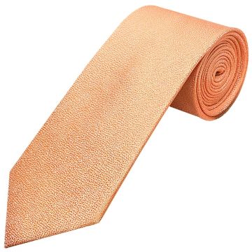 Plain Peach Textured Silk Classic Men's Tie