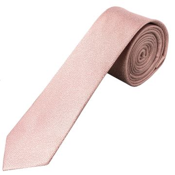 END OF SEASON STOCK Plain Rose Gold Silk Skinny Men's Tie