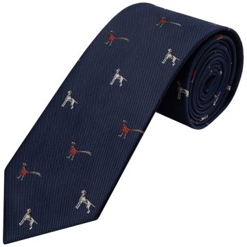 Navy Dog and Pheasant Classic Men's Tie