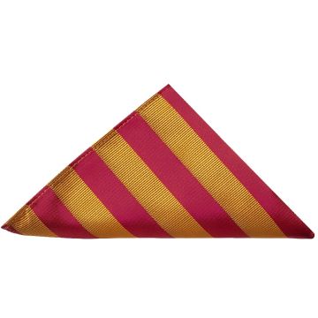 Red and Gold Striped Pocket Square