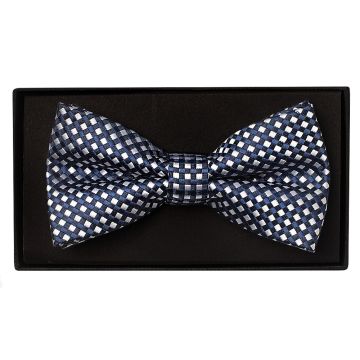 Navy Diamond Neat Mens Bow Tie