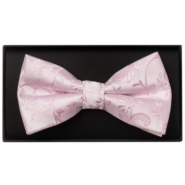 Light Dusty Pink Floral Handmade Mens Bow Tie